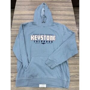 Rocky Mtn Keystone Colorado Graphic Hoodie Sweatshirt Mens Large